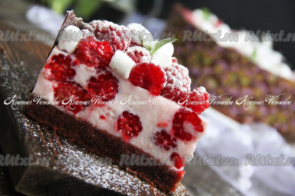 Фото 69 — Шоколадный торт с малиной