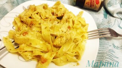 Photo of Паста с лососем и соусом песто