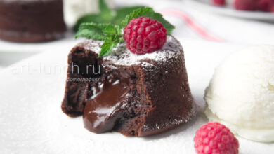 Photo of Шоколадный десерт с малиновым соусом