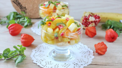 Photo of Фруктовый салат с мятным дрессингом