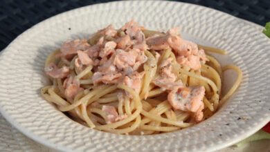 Photo of Паста с лососем и шпинатом